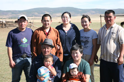 Buka (second from left) and family